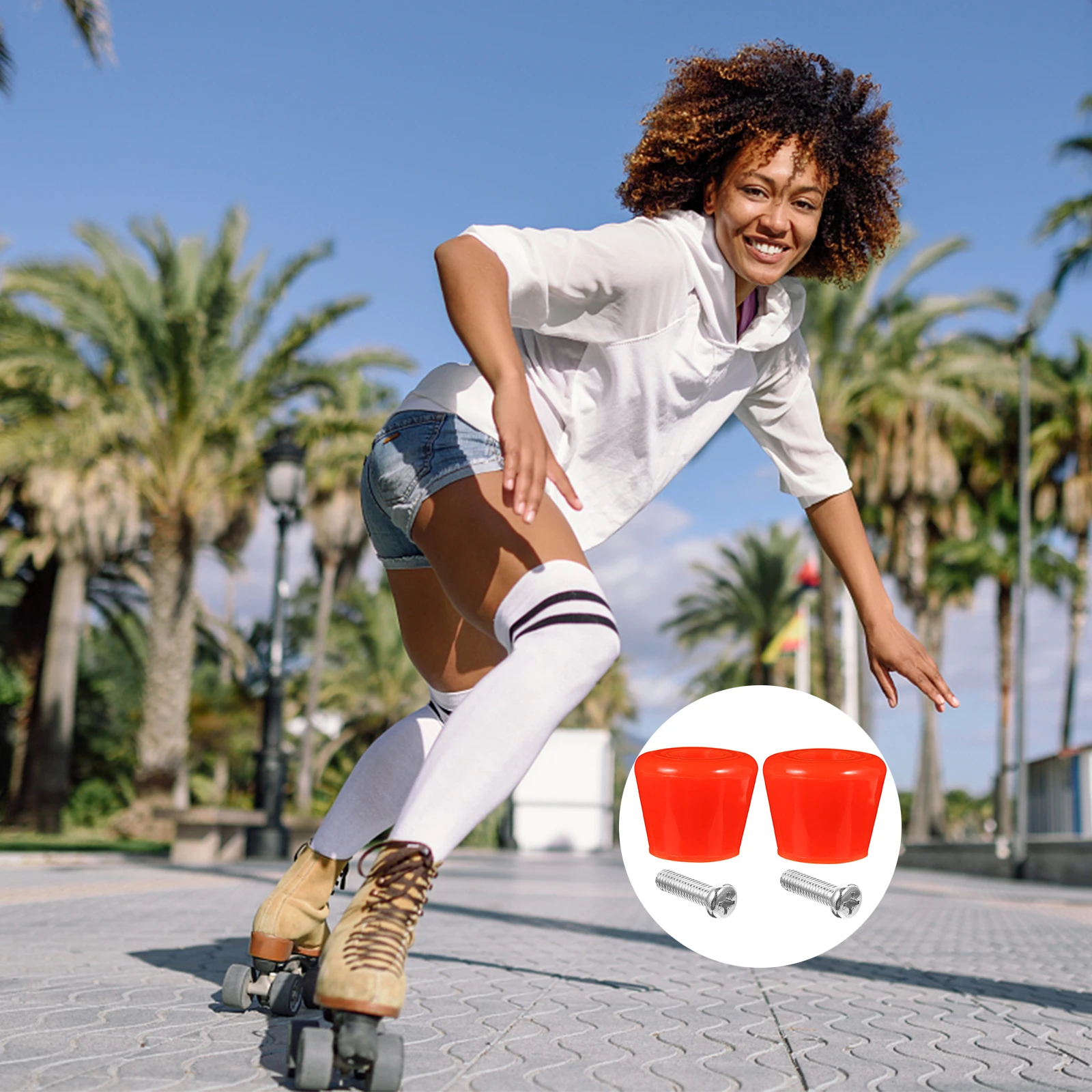 4 pçs cabeça de freio patins ferramentas freio pu liberação rápida durável antiderrapante estabilidade patins inline pára ferramenta exercício