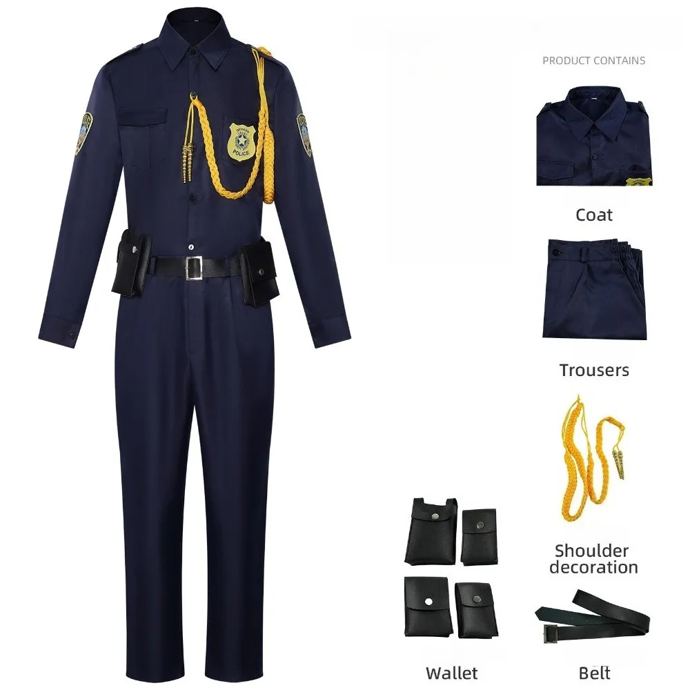 

Zootopia Nick Wilde Cosplay Costume Fox Nick Officer Uniform Furry Ears Tail Wig Set for Men Halloween Carnival Role Play Outfit