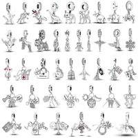 925 Sterling Silver Fashion Classics Camera Animal Flower Charms Beads Pendants Fit Pandora Original Bracelet DIY Jewelry Making