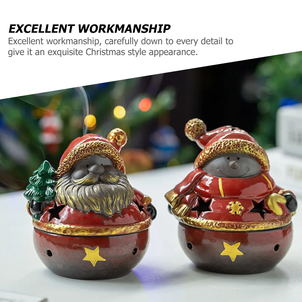 

1Pcs Indoor Ceramic Aroma Stove Santa Claus Censer Fine Workmanship Holiday Home Decor for Tea Ceremony Aromatherapy Relax