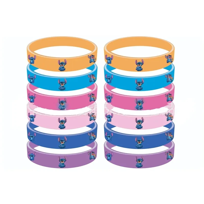 1/6pcs Anime Disney Stitch Silicone Bracelet Lilo & Stitch Kids Cartoon Figure Toys Bracelet Children\'s Wristband Bracelet Gifts