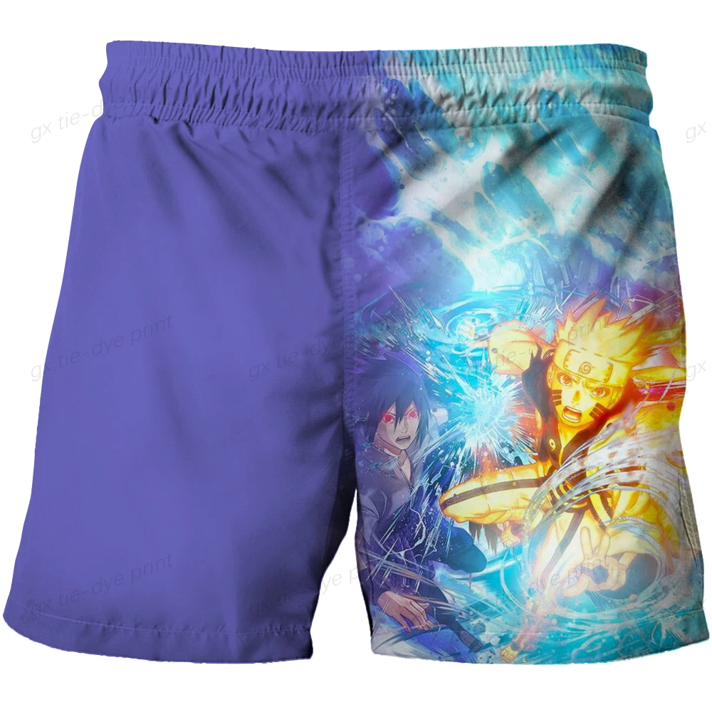 2024 Hawaiian Naruto Shorts Men Breathable Printed Anime Boys Beach New Summer Surfing Swimming Short Pants