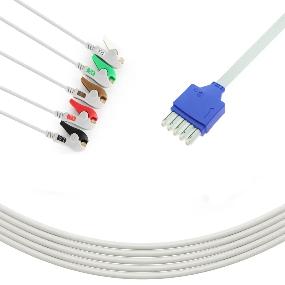 

AHA Leadwire Medical Consumables Shielded Cable 90cm Snap Disposable 5-Lead