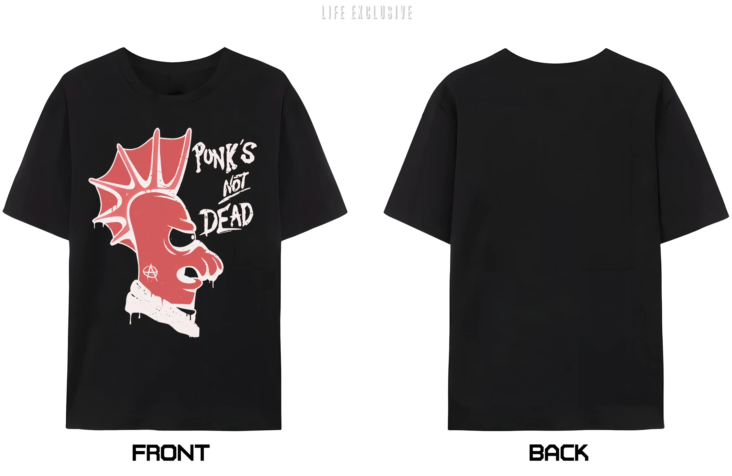 

LE Punks Not Dead Rock T Shirts print O-Neck Short Sleeve Regular Mens Heigh Quality Men Hip-Hop t Shirt