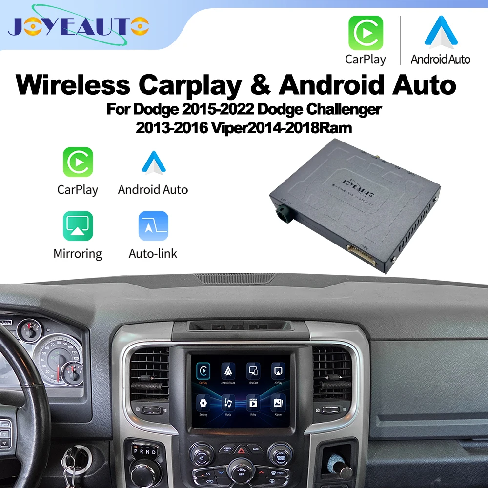 

JoyeAuto Wireless Apple CarPlay Module For Dodge Challenger Viper Ram 2013-2022 Android Auto Mirror-Link AirPlay Retrofit Box