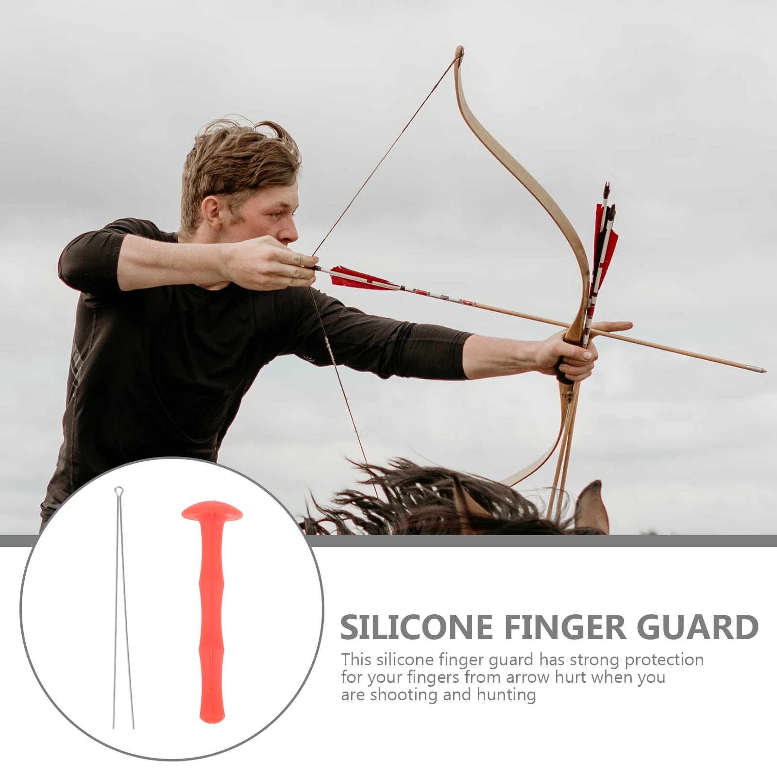 Silicone Finger Guard Archery Equipment Ergonomic Design for Recurve Compound Bows Hunting Archery Supplies Bowstring Protector