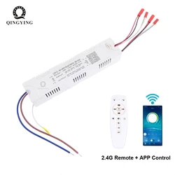 Controlador LED inteligente de 2,4G, fuente de alimentación con Control remoto, transformador de atenuación y cambio de Color, conectar a la cinta LED, 30W, 40W, 50W, 60W