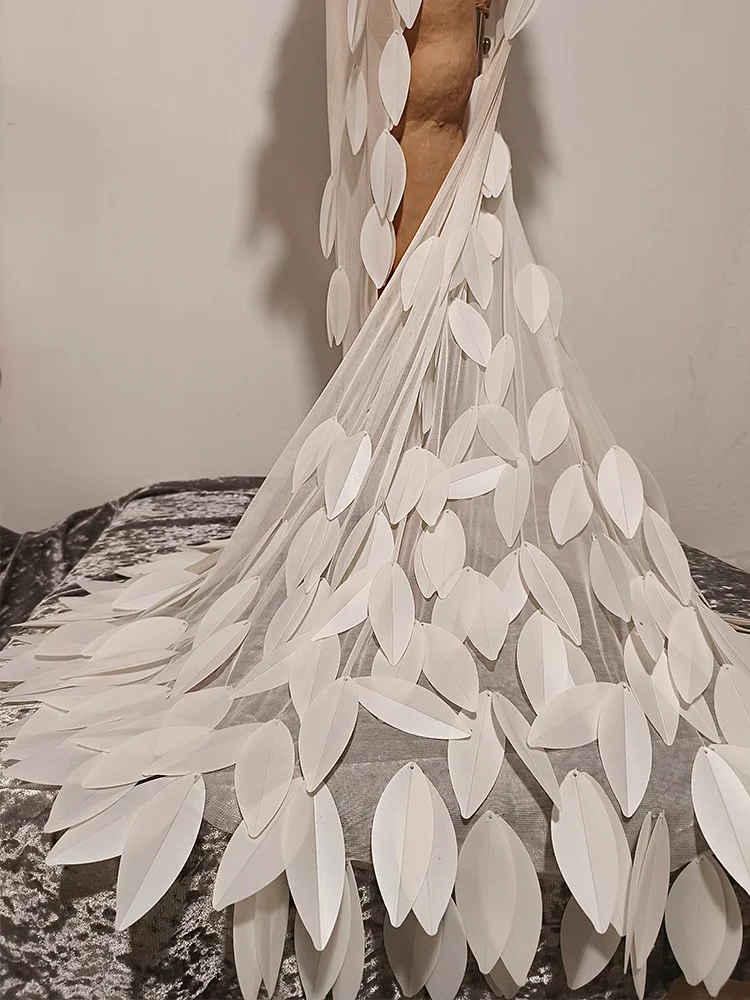 New Women Event Costume White Pearls Long Dress Drag Queens Stage Costumes Show Girl Singer Birthday Prom Party Wedding Clothes