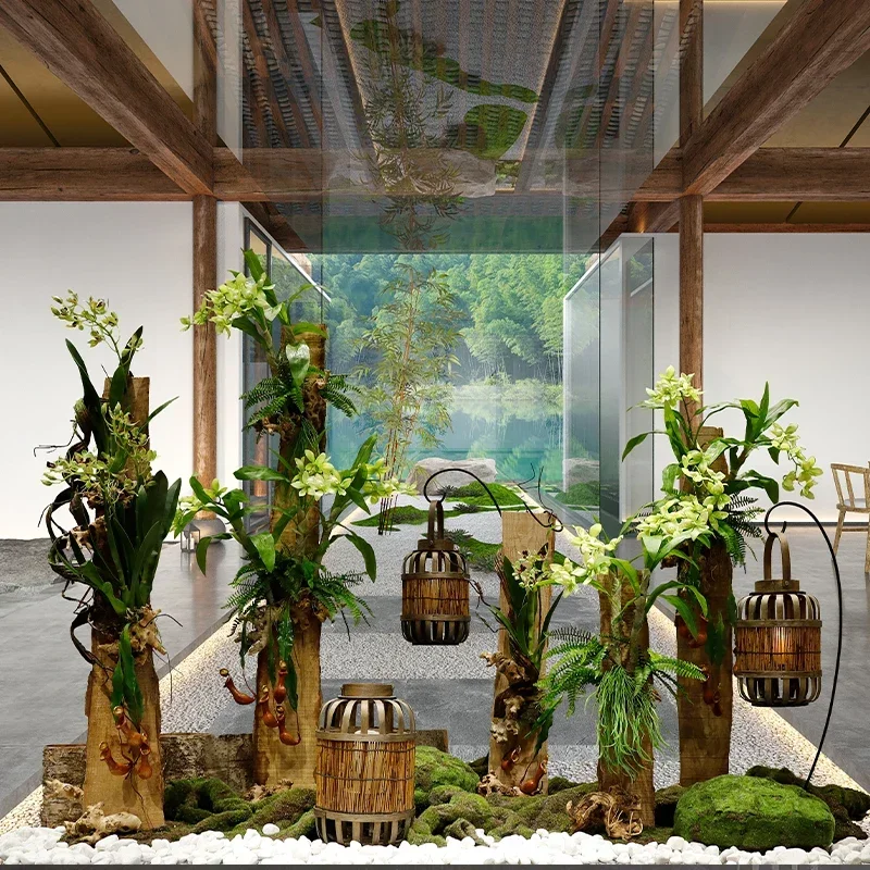 Artificial Green Plant Landscape Artificial Flower Simulated Plants Artificial Plant Landscape Fake Bamboo Rockery