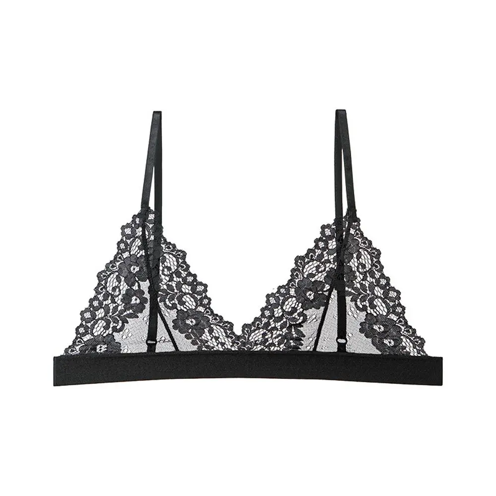 

Underwear Anti Sag Tube Top Thin Underwear NO Steel Ring Women Intimates Triangle Cup Women Bras Lace Bralette Flower