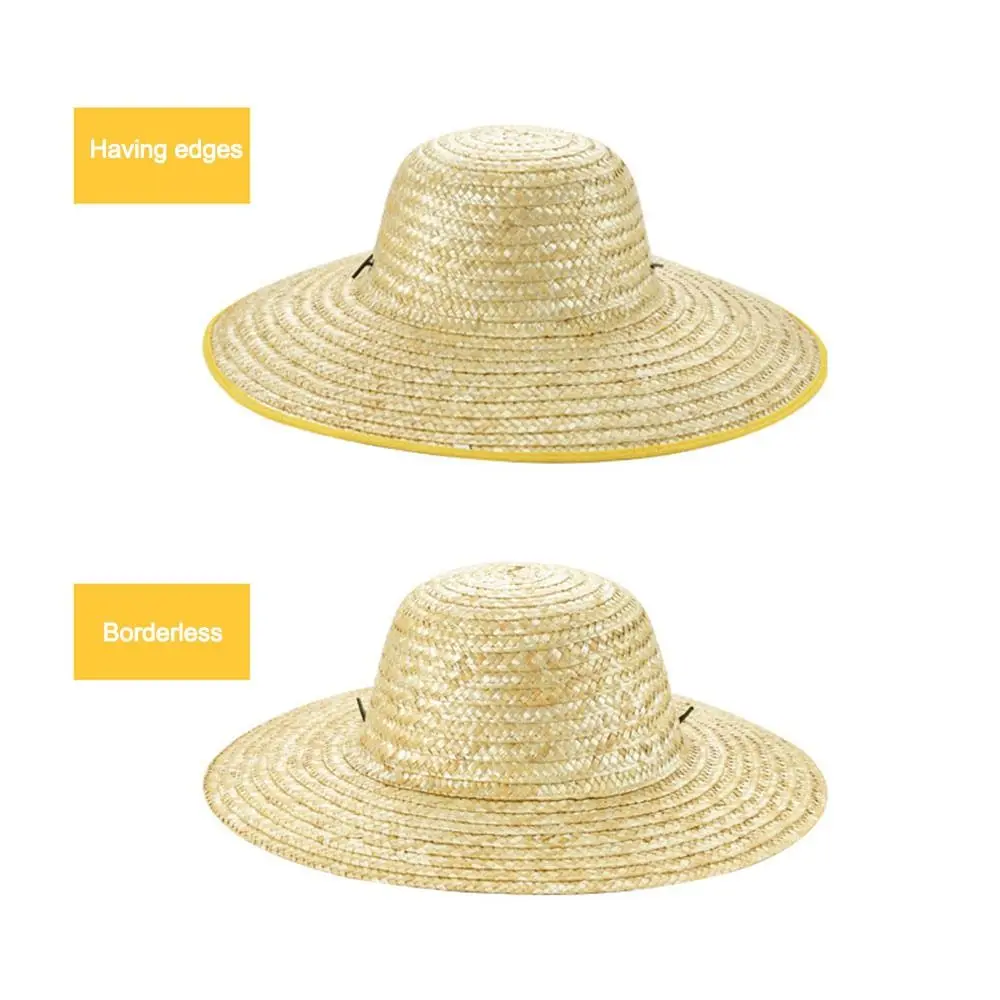 Adjustable Straw Hat Casual Width Brim Sun Protection Beach Hats Breathable Bucket Hat Women Men