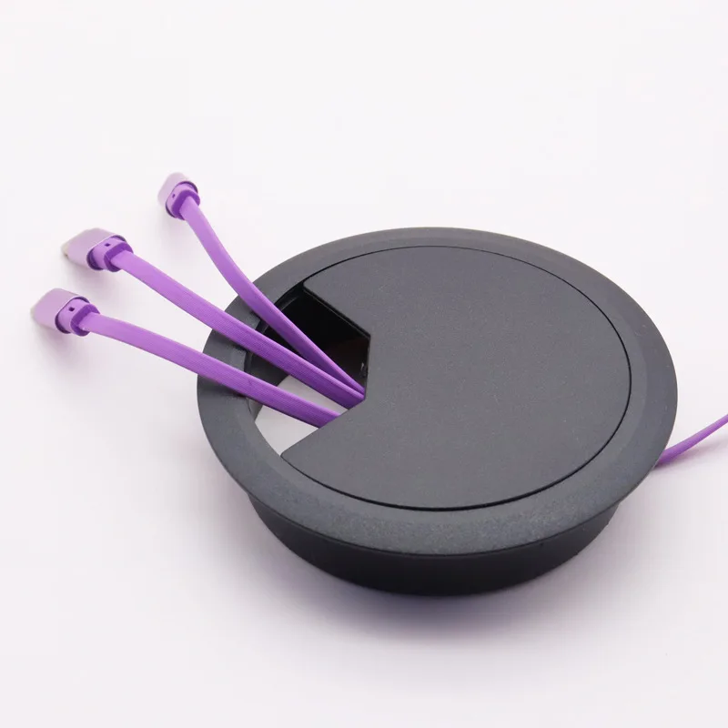 Concealed DustproofABSPlastic Round Cable Box for Computer Office Desk50.53.60 Threading Hole Box Cover