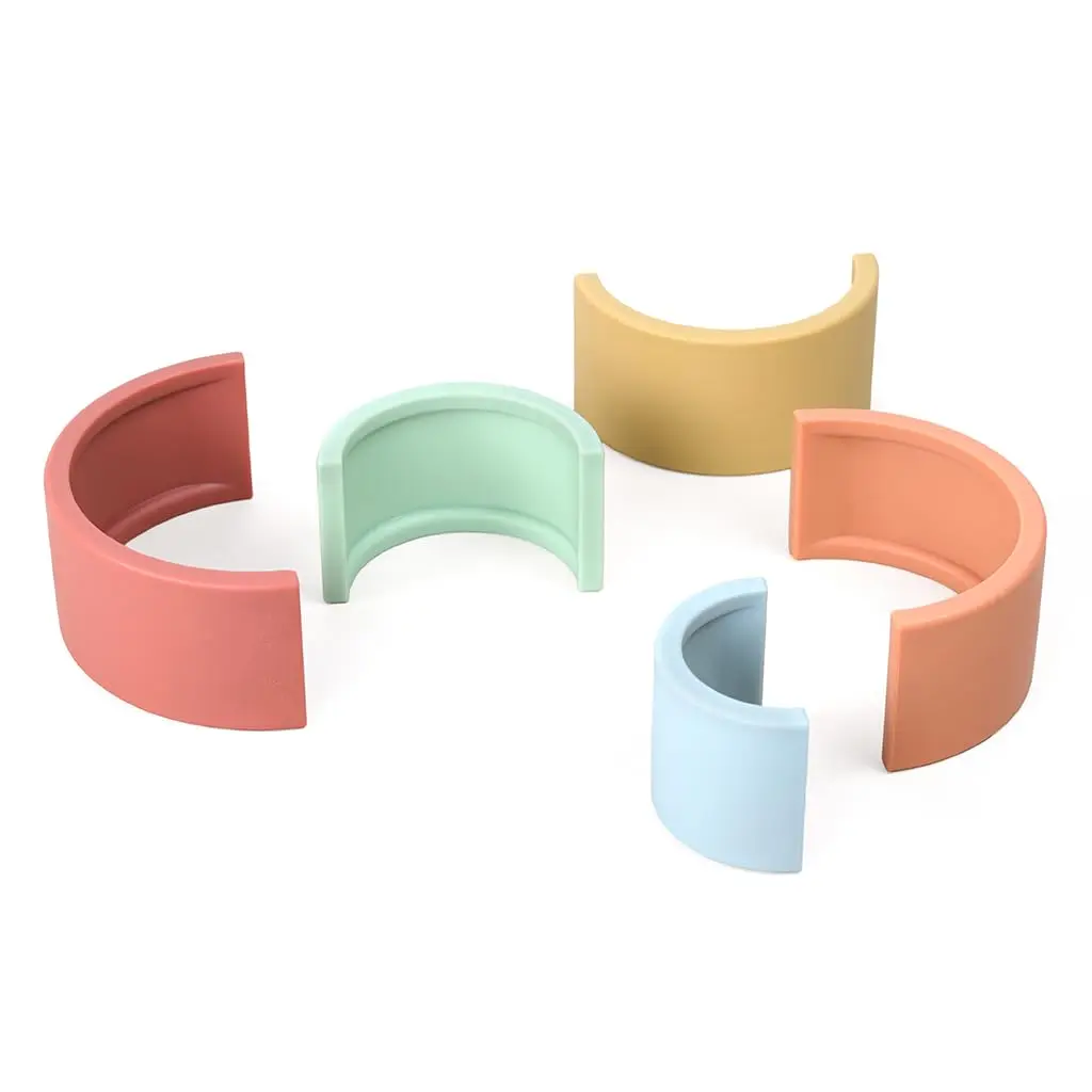 Rainbow Stacker Toy - Includes 5 Arches for Stacking; Helps Develop Hand-Eye Coordination; Rainbow