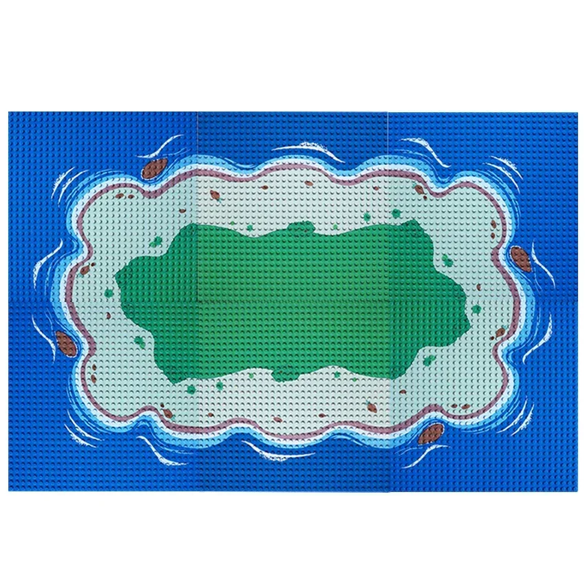 

City Baseplates Building Blocks DIY Sea Beach Islands River Grasslands Plates 32x32 Dots Small Particle Construction Bricks Toys