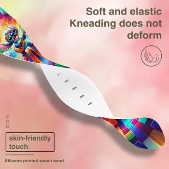 迪士尼印花錶帶,適用於 Apple Watch 11/10/9/8/7,矽膠材質,可更換錶帶,適用於 iWatch 46mm/45mm/42mm/41mm 錶帶 8 最佳銷售 蘋果手錶迪士尼 - №7