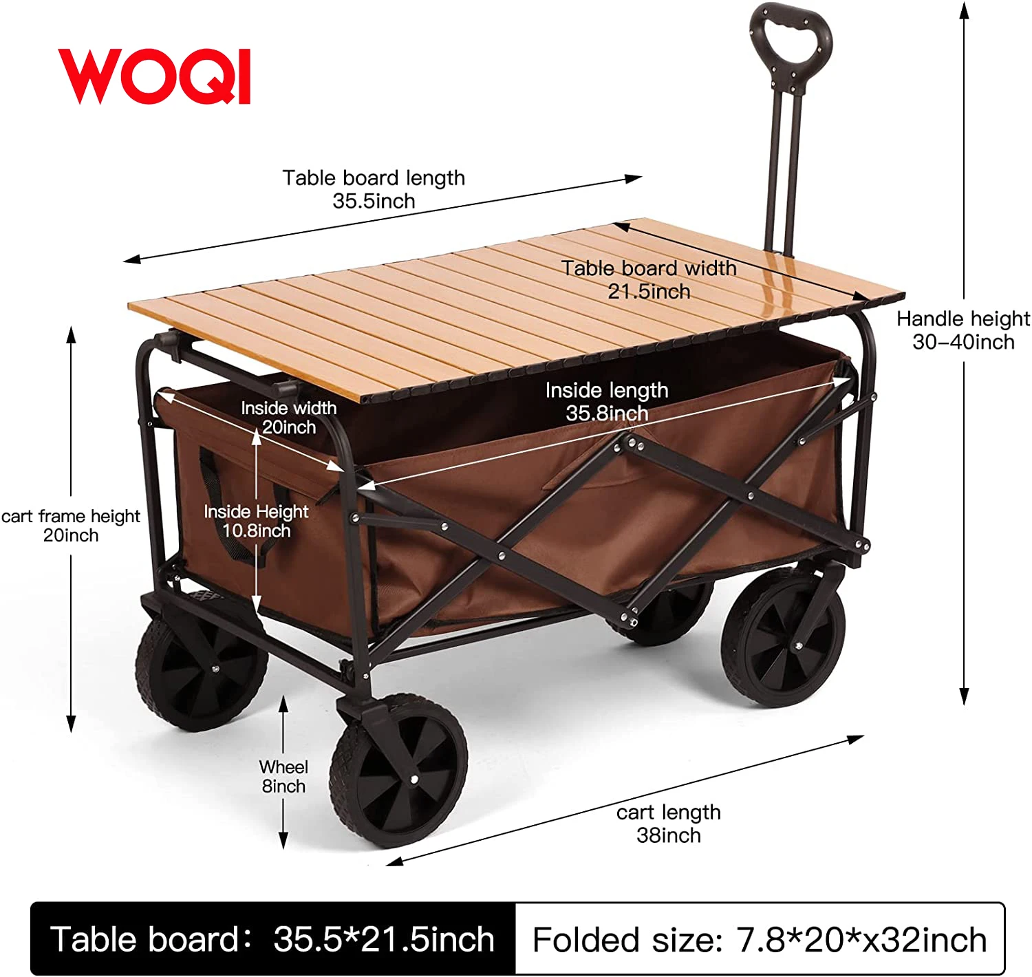 Utility Portable Folding Wagon Garden Carts With Board Table Outdoor Camping Cart Plate Wagon Shopping Cart