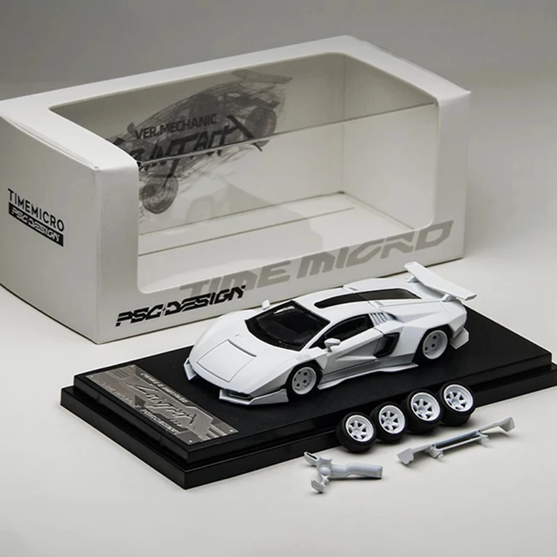 

TimeMicro 1/64 Countach V Engineer, гоночный автомобиль из сплава, литье под давлением и игрушечный транспорт, модель автомобиля, миниатюрная масштабная модель автомобиля для детей