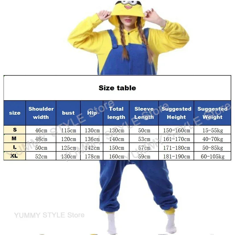2026 Anime Despicable Me Minions Fleece Pajamas Cartoon Jumpsuit Minions Onesie Sleepwear Adult Home Clothes Halloween Costume - view 6