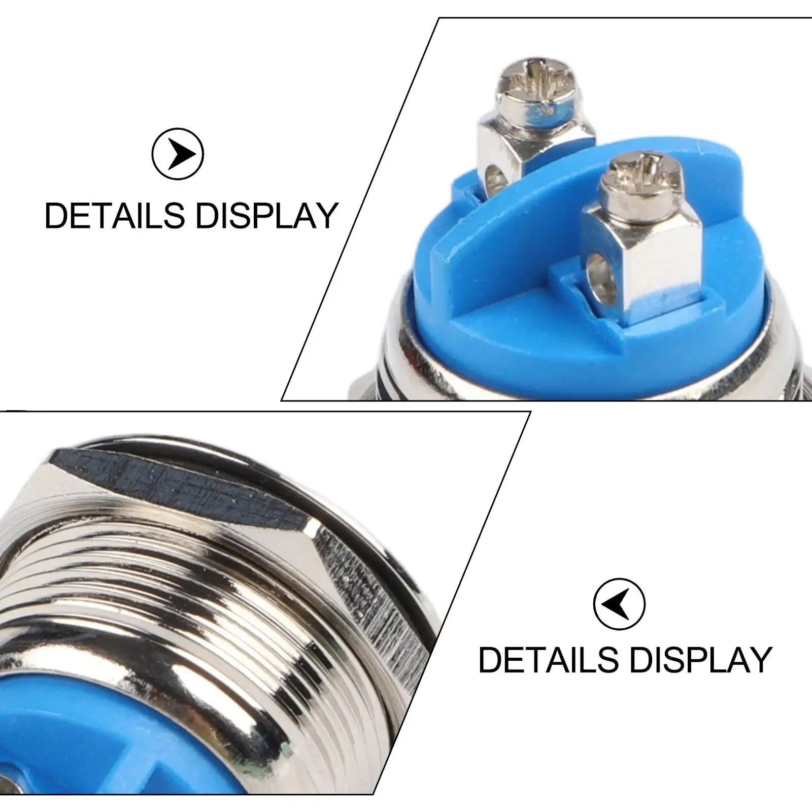 19mm Momentary Push Button Switch for Boats and Motorcycles IP67 Waterproof Rating Nickel Plated Copper Construction