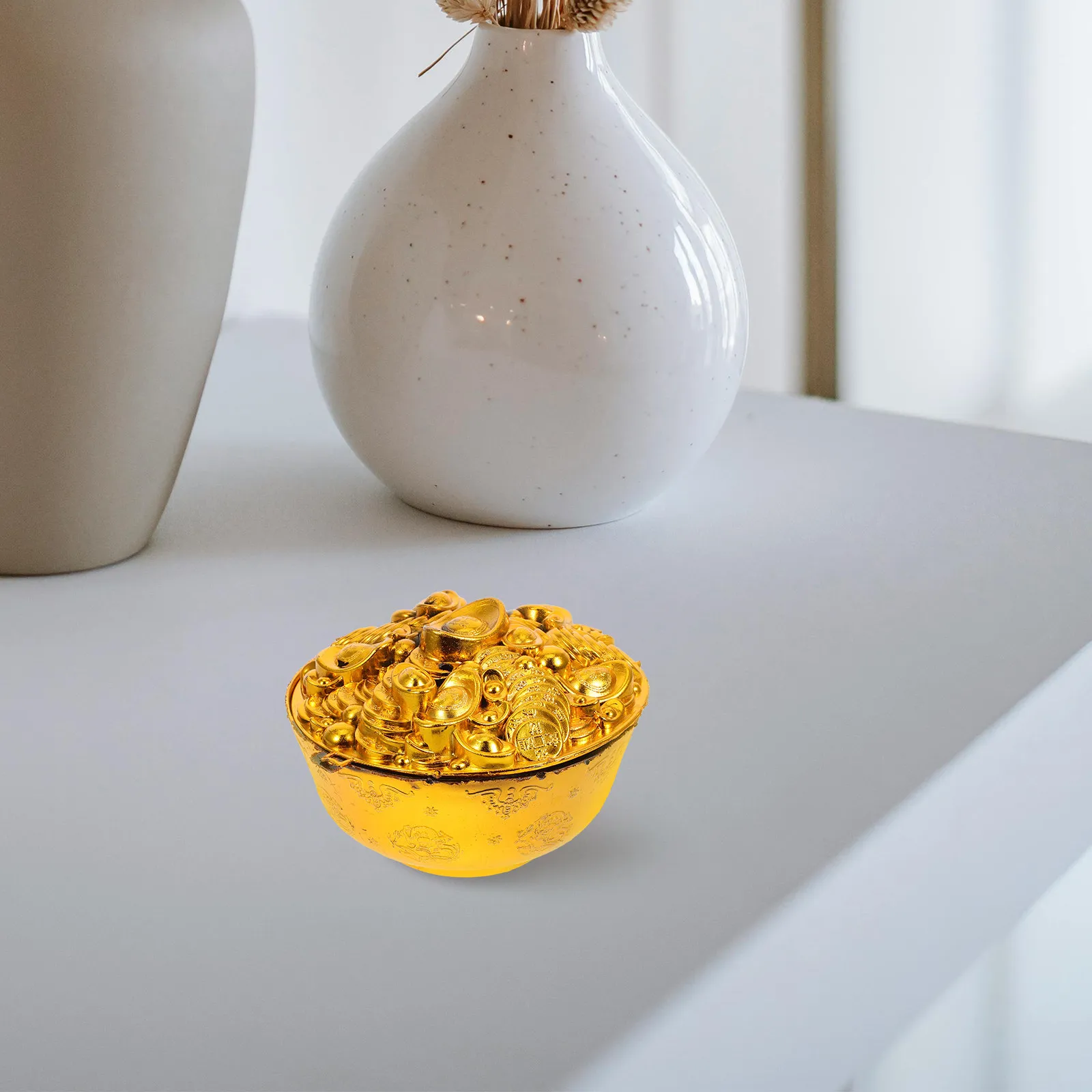 10Pcs Large Golden Sacrificial Bowl Set for Chinese Ancestral Worship Funeral Ceremonies Wealth Prosperity Ritual Supplies