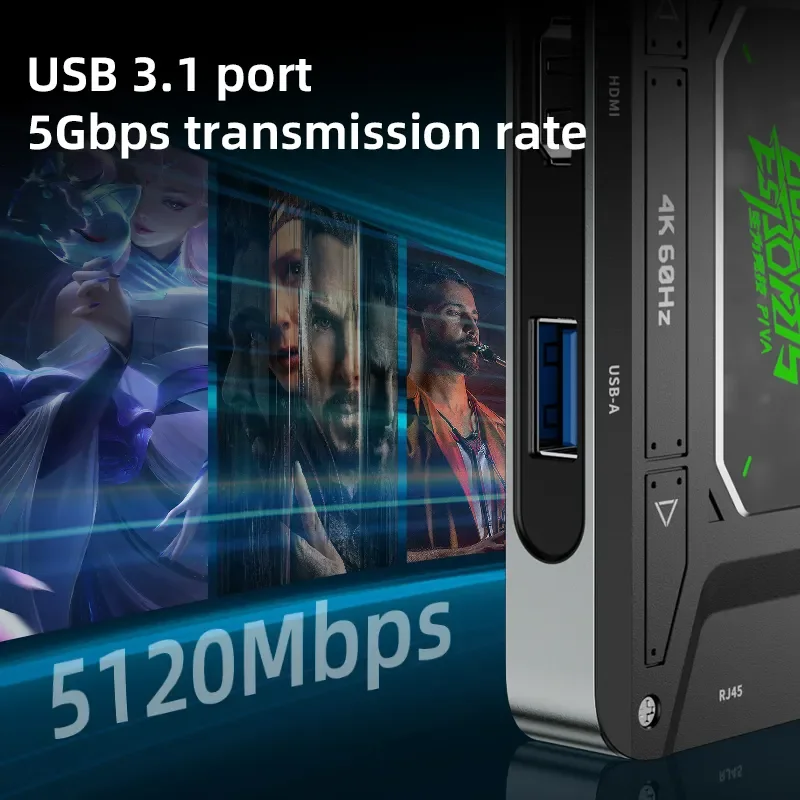 Piva Universal 70 سنتيمتر كابل 7 في 1 3.5 مللي متر 32Bit/384 كيلو هرتز محول الصوت Type-C إلى USB Hub نوع C 5Gpbs محطة الإرساء 1000 متر Rj45 Lan