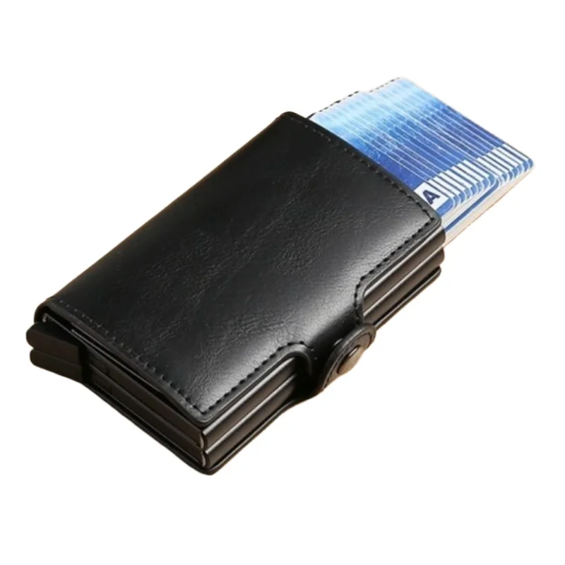 

Automatic Pop-out Card Holder, Double-layer Aluminum Alloy Credit Card Holder, Anti-theft Aluminum Alloy Card Box