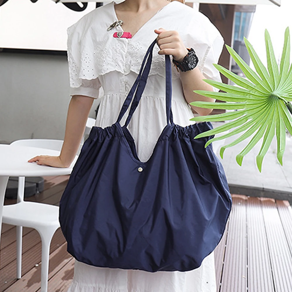 

Portable Shopping Bags for Supermarket Waterproof Folding Bag Shopper Large Capacity Eco-friendly Shoulder Casual Tote Pouch