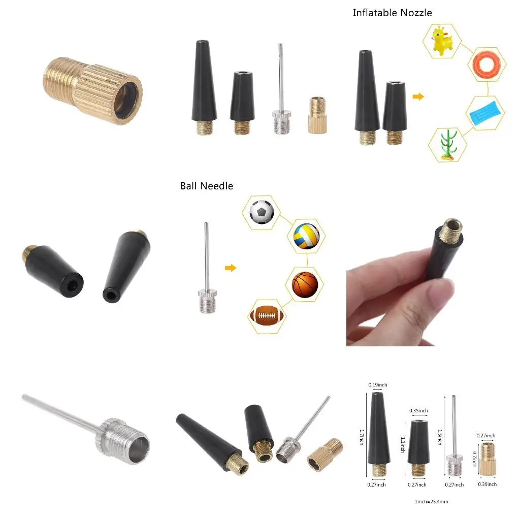  Ball Pumps Needle Set Tire Pumps Adapters Applicable Inflatables Sport Balls Bikes