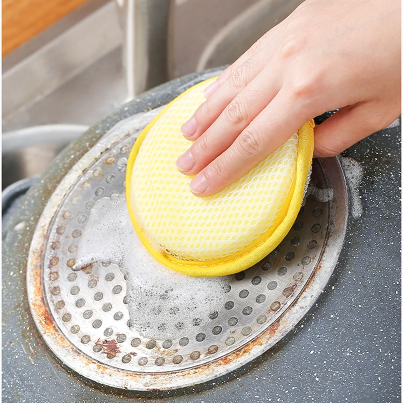 New Arrival Double Side Sponge Dishwashing Reusable Washable Cleaning Tools Kitchen Sponges for Washing Dishes Tableware Brush