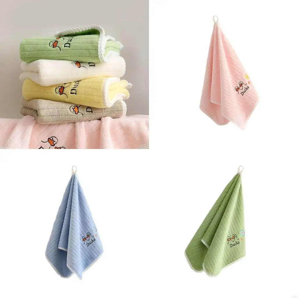

D5QA Soft Comfortable Baby Towel Coral Fleece Fabric Quick Dry Washcloth 25x50cm