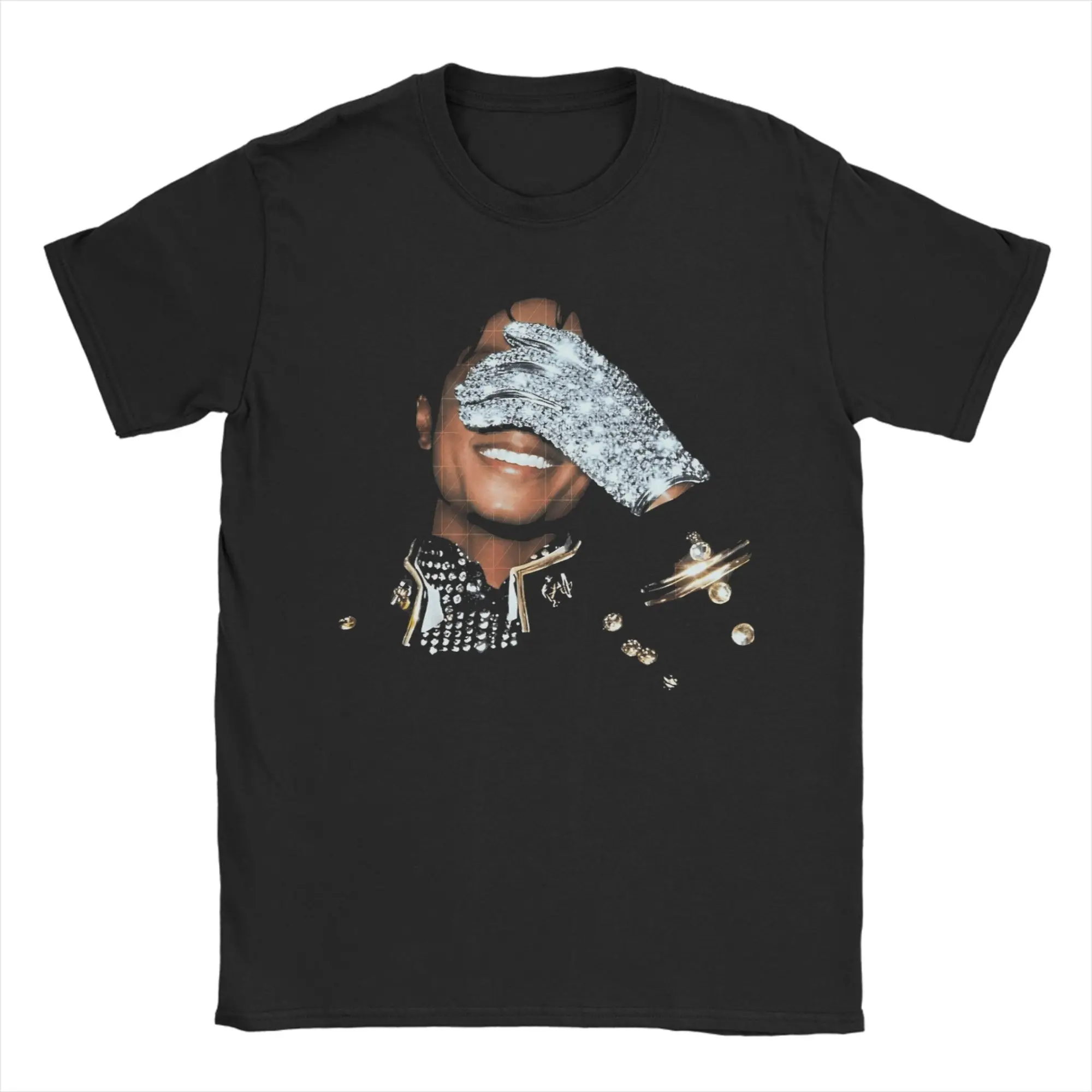 Men Shiny Glove Dance Michaels Jacksons T Shirt  Pure Cotton Clothes Leisure Short Sleeve Crew Neck Tee Shirt Unique T-Shirts
