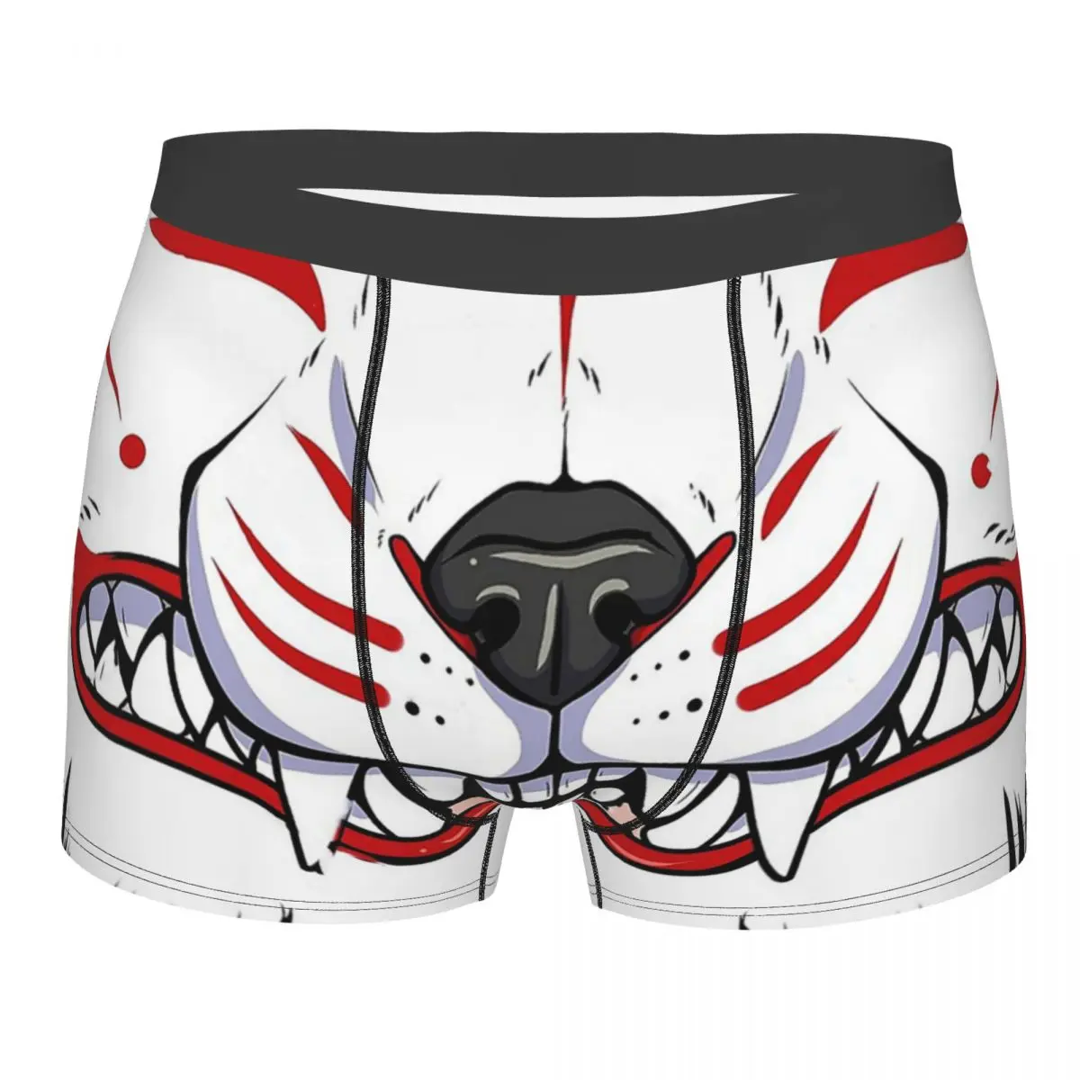 Sexy Boxer Shorts Panties Briefs Men Oni Demon Kitsune Grin Underwear Fox Aunumart Japanese Soft Underpants for Homme