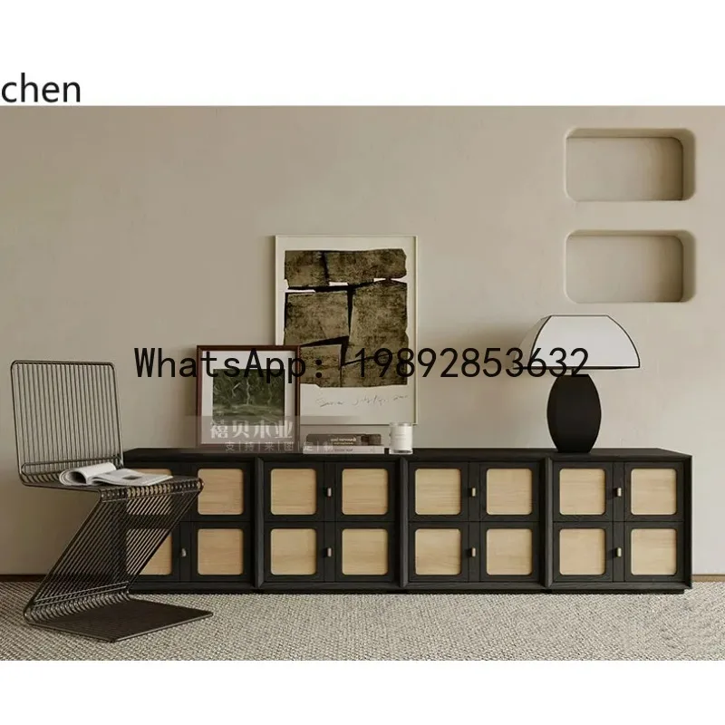 

rattan dining side model room decorative floor cabinet living room TV cabinet storage storage chest cabinet