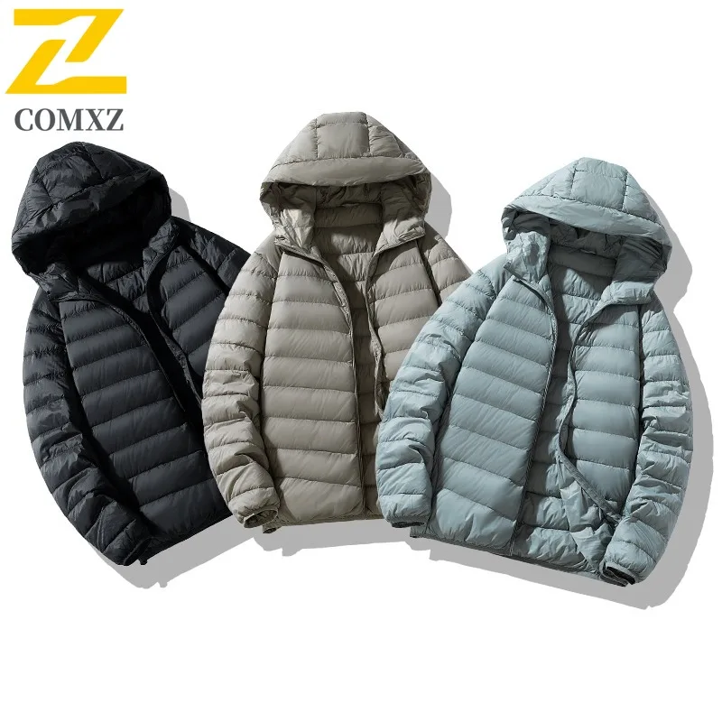 COMXZ Men's Winter Jacket Warm Thick Korean Fashion Lightweight Snowy Puffer Jacket Travel Comfortable High-Quality Padding Coat