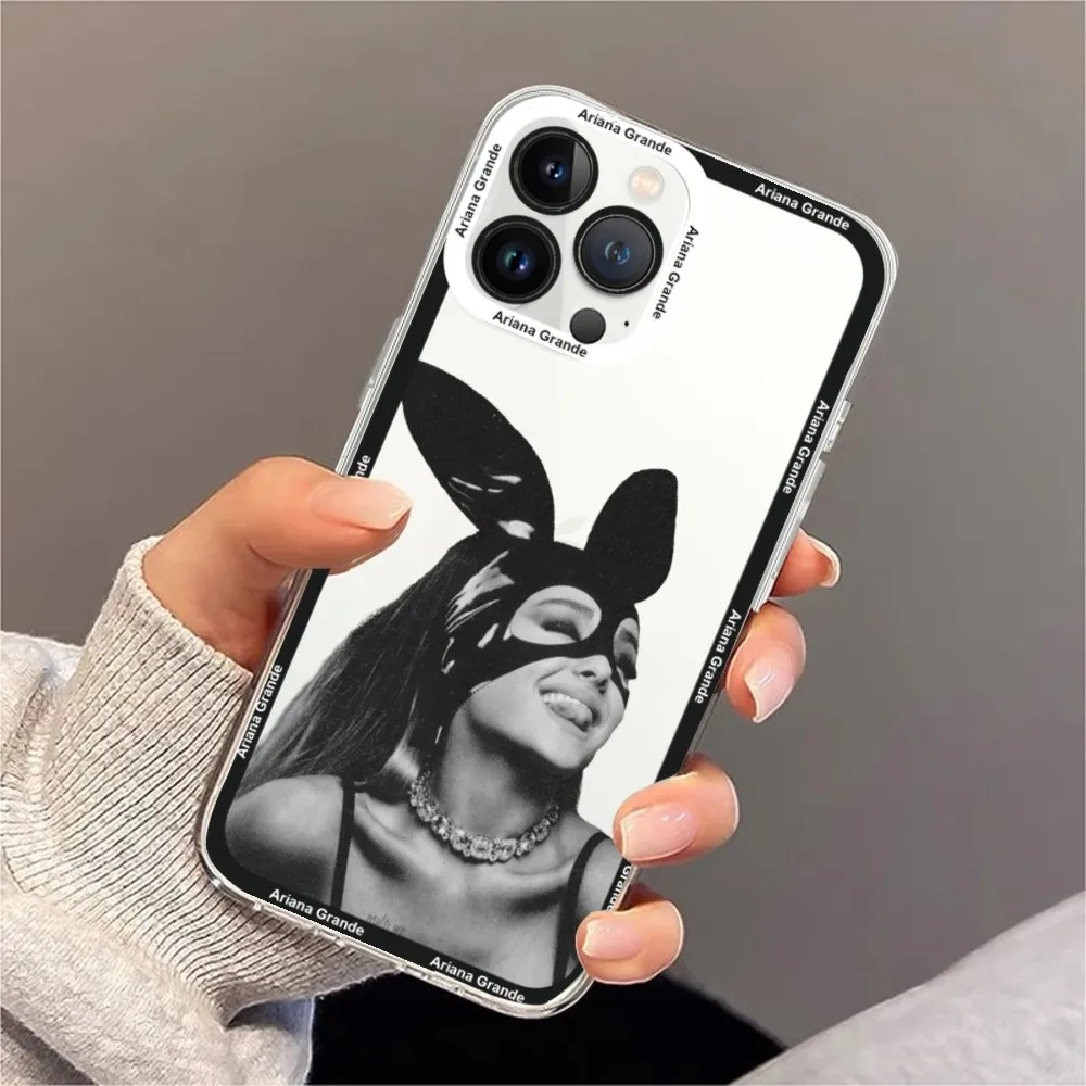 Singer A-Ariana G-Grandes Phone Case For iPhone 11 12 Mini 13 14 Pro Max Transparent Shell