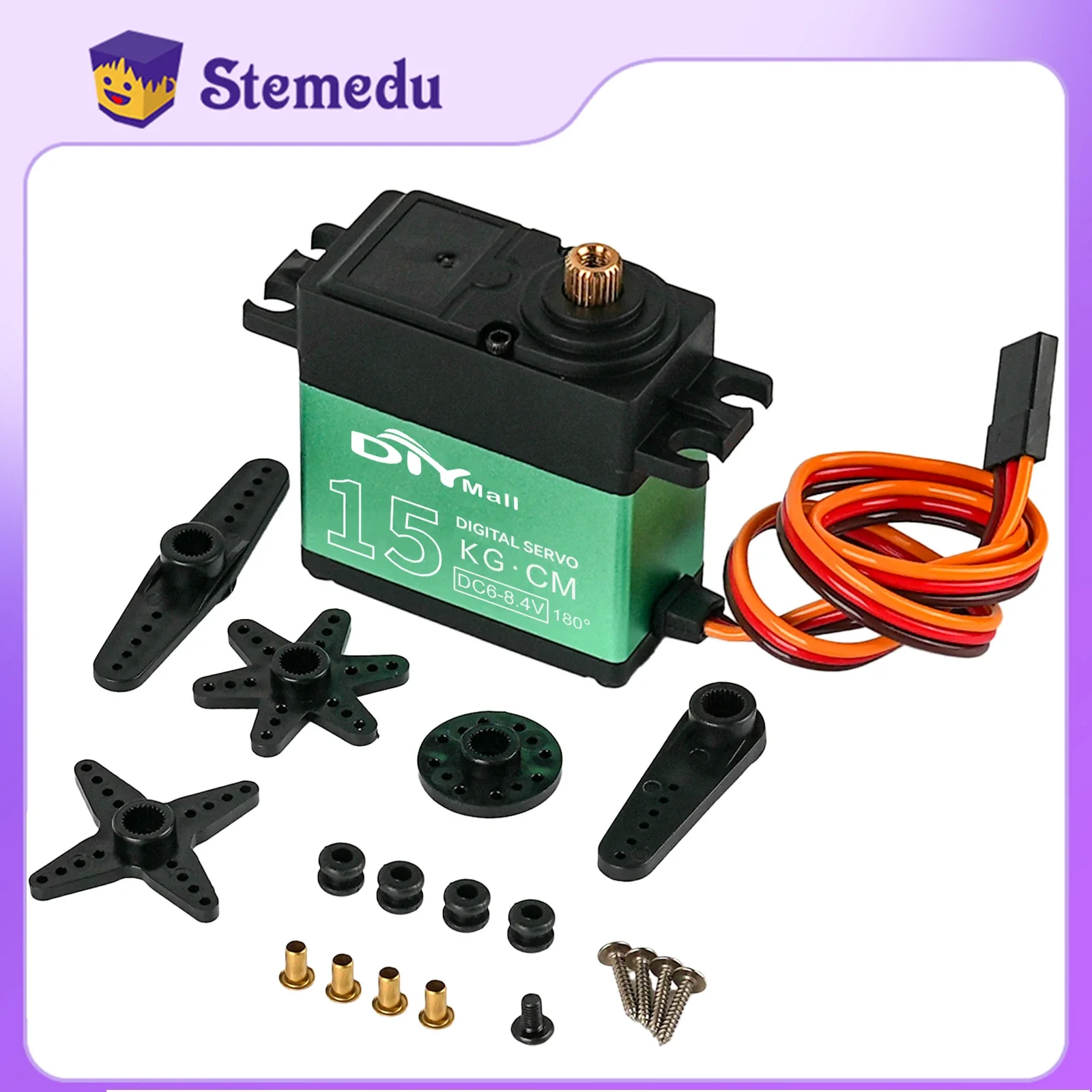 

TD-8815MG Digital Servo Model Metal Gear High Torque 15kg 90/180/270/360 Degree Model RC Servo 4.8V-7.2V for Robot Car Aircraft