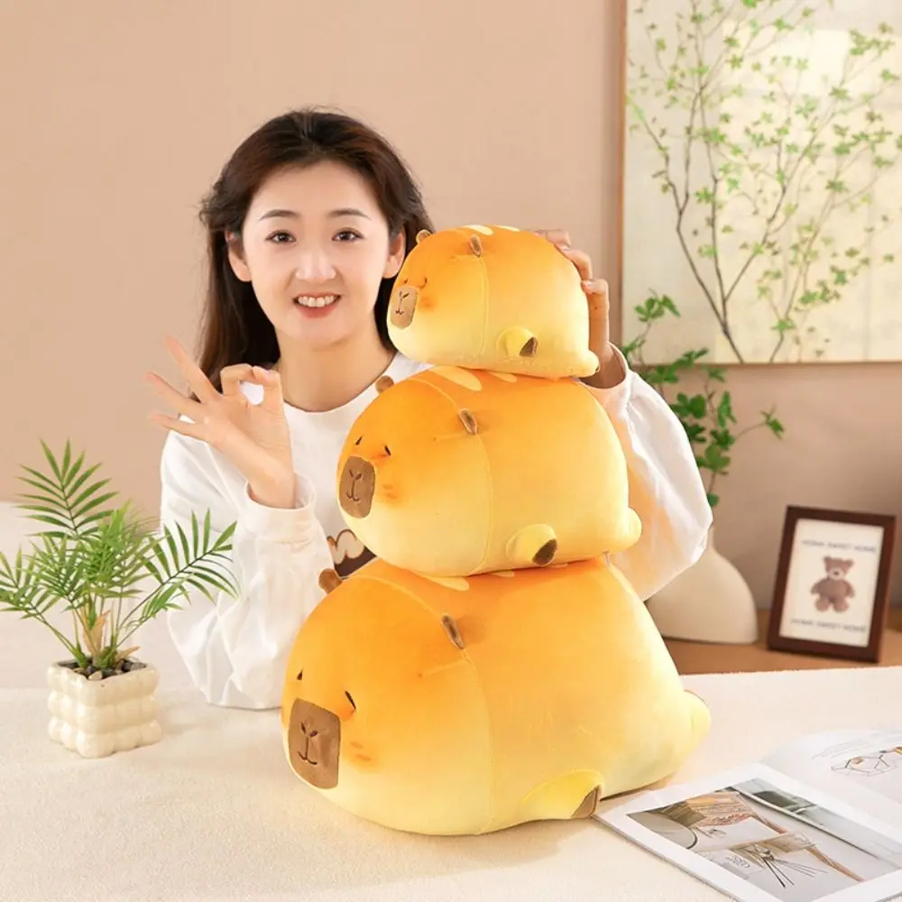 Creative Baking style Capybara Plush Pillow Cartoon Fluffy Capybara Plush Doll Soft Kawaii Simulation Capybara Toy Birthday Gift