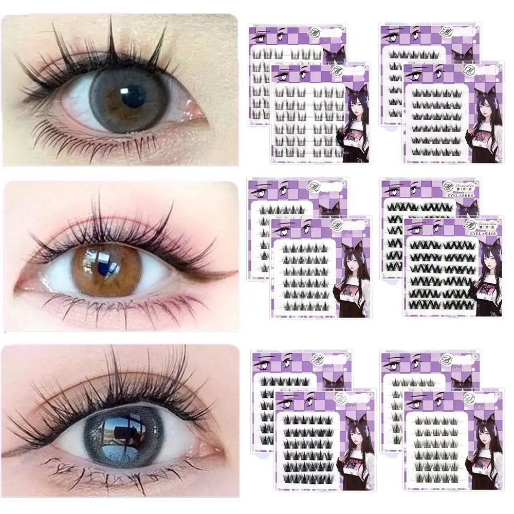 Narzędzie kosmetyczne Zakręcone Samoprzylepne Sztuczne Rzęsy Miękkie Komiksowe Kępki Rzęs Słodkie DIY Indywidualne Sztuczne Rzęsy Impreza