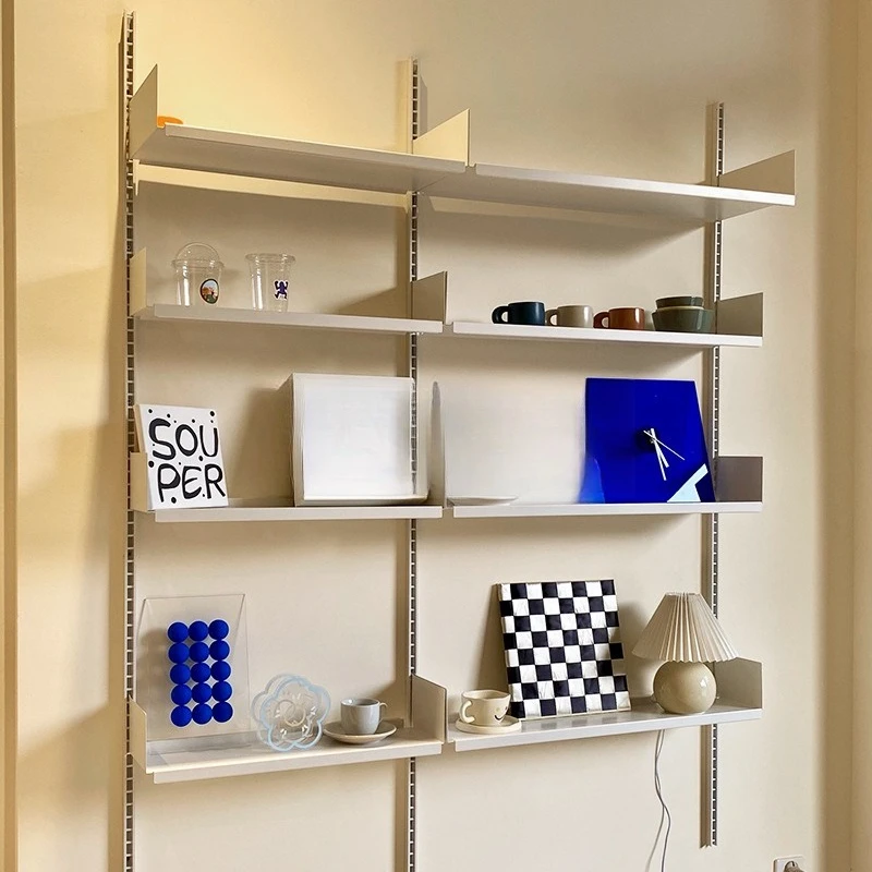 Wall bookshelf baffle shelf track invisible bookshelf wall mounted movable storage shelf suspension bookshelf