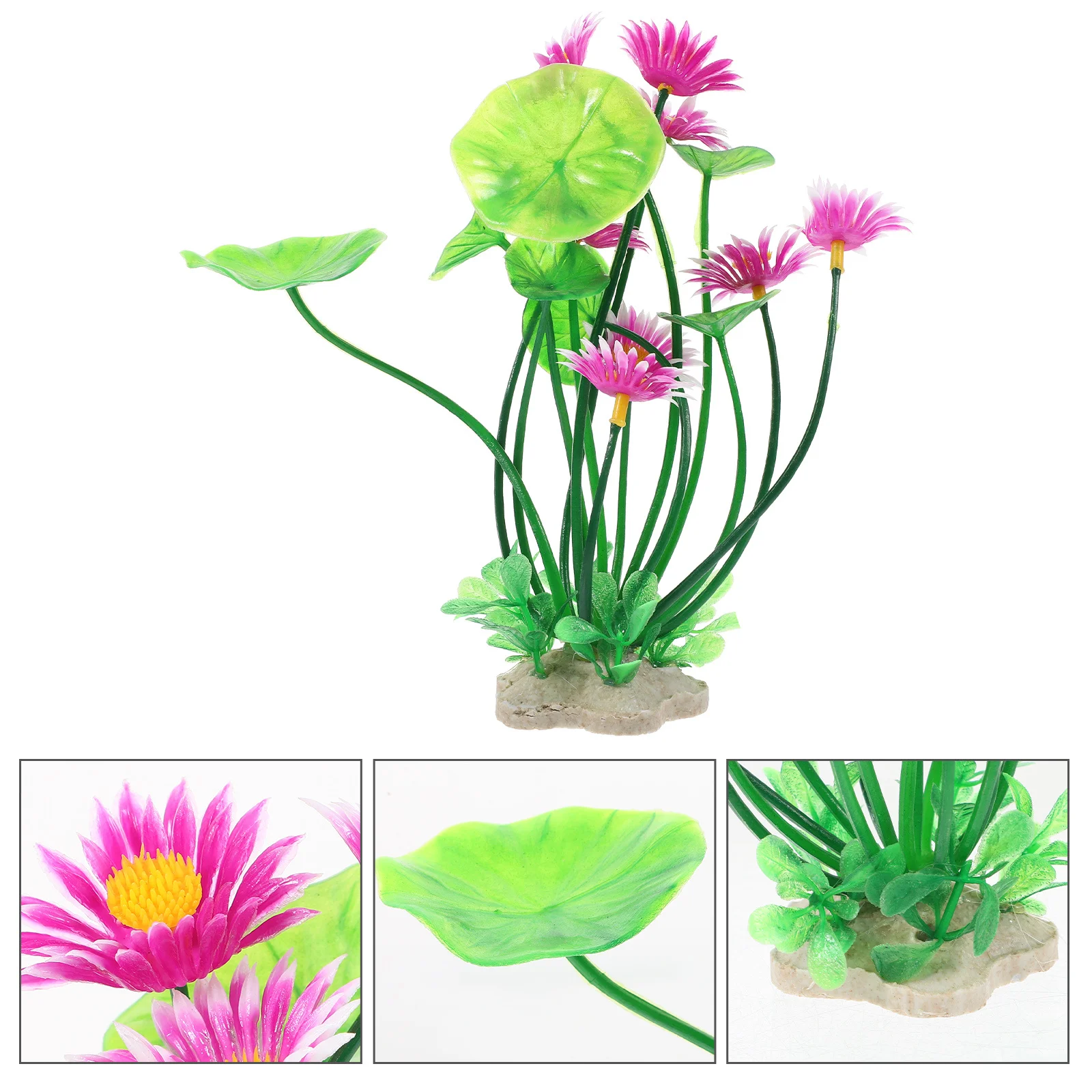

Realistic Aquarium Lotus Flower Lifelike Fake Plants for Fish Tank Small Aquarium Landscaping Decorations Supplies