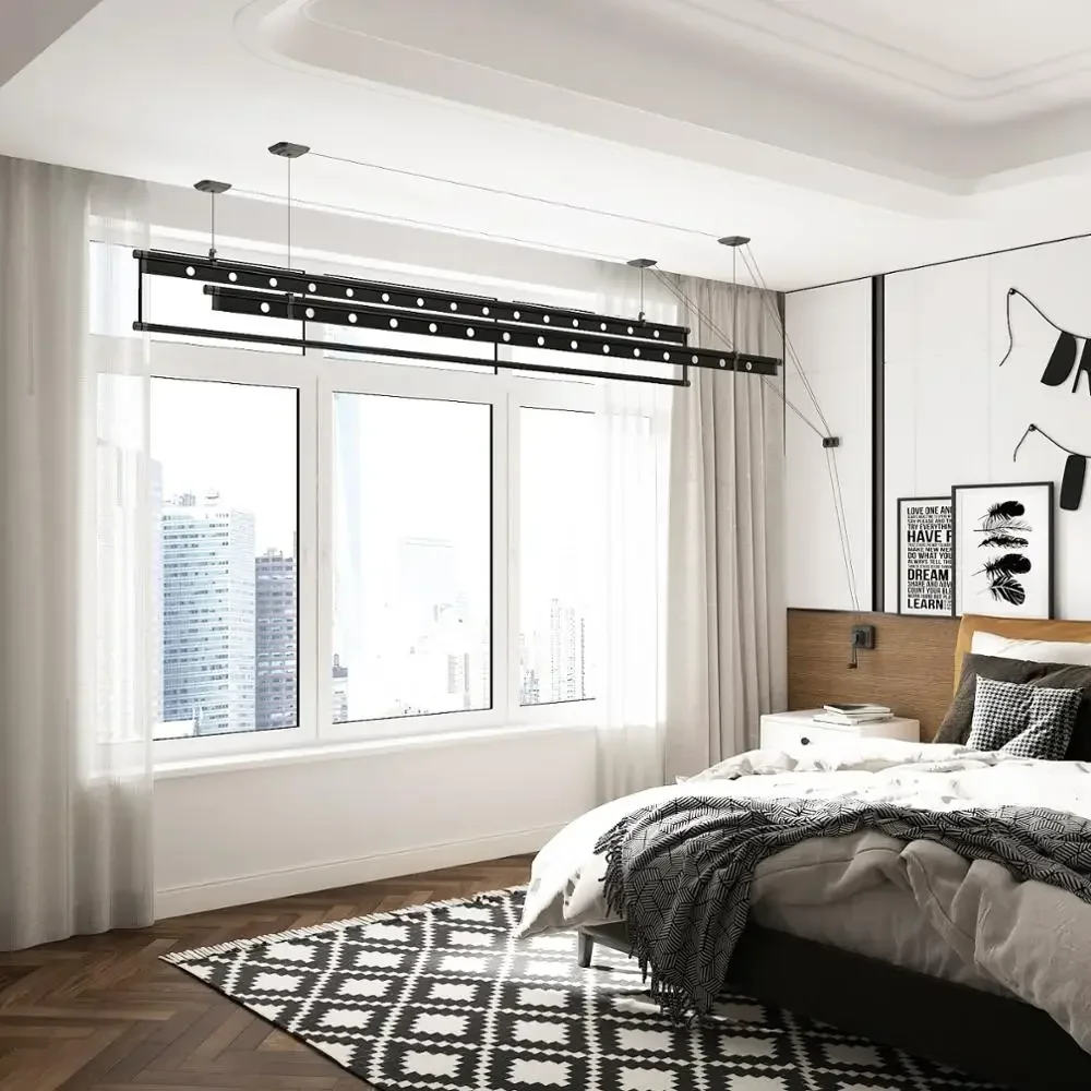 for High Quality Three Pole Hand Operated Lift Balcony Ceiling Clothes Drying Rack Hanger