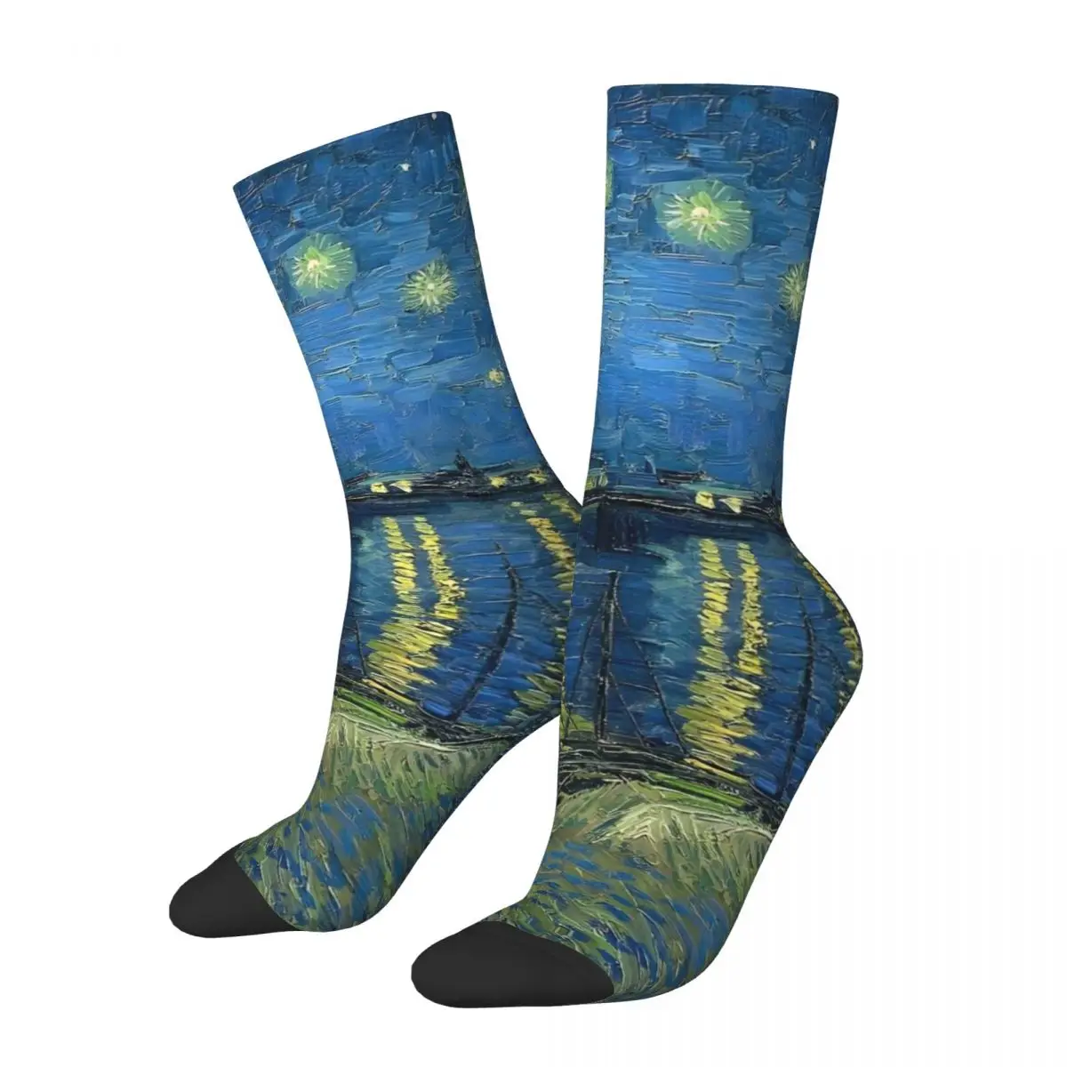 Vincent Van Gogh Socks Winter Starry Night Over the Rhone Stockings Fashion Unisex Men Soft Socks Outdoor Sports Non Skid Socks