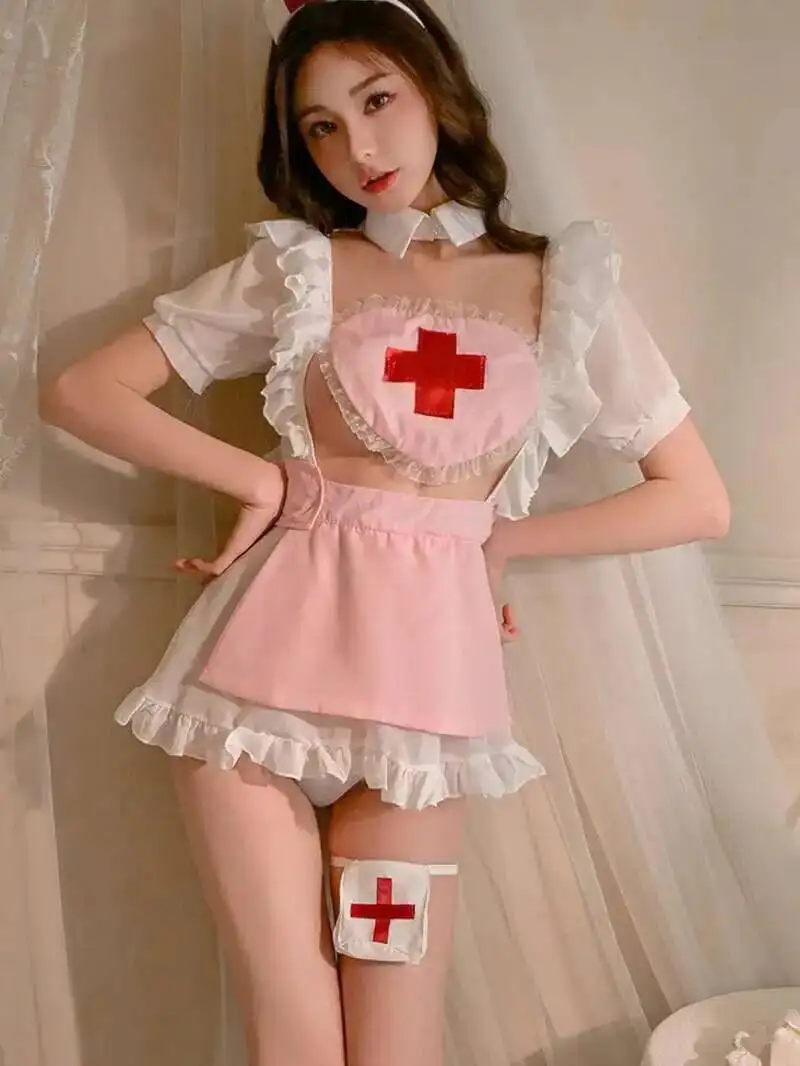 スクエア2025セクシーネックレースメッシュシースルー半袖スイートメイド服ワンピース女性用ウエストシェイプスリムAラインショートドレス1AG8