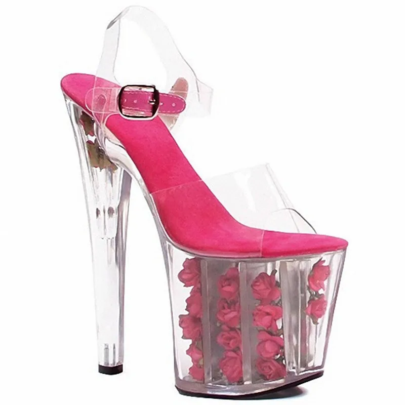 Summer rose waterproof platform 20 cm high with nightclub stage women sexy performance sandals