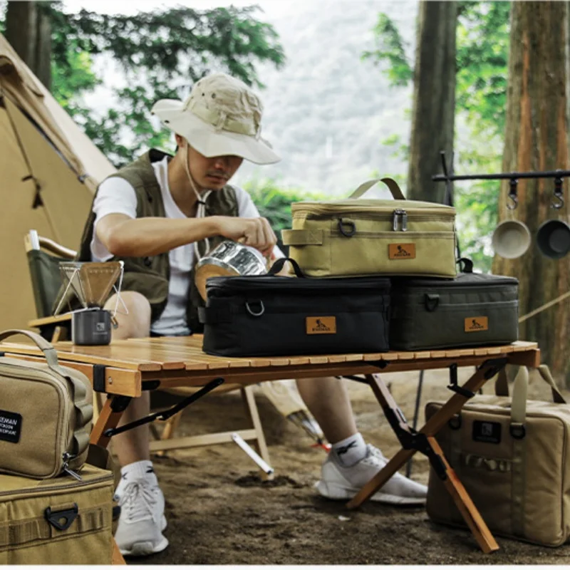 

Outdoor barbecue utensil storage bag camping barbecue cooking pot gas tank portable anti-collision storage box