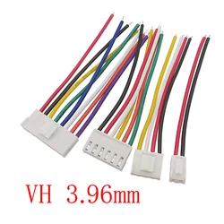 VH 3.96mm Pitch 2P 3 4 5 6 8 10 Pin Female Plug Connector Wire Cable 22AWG 10CM 20CM 30CM VH3.96 Single Head Wires