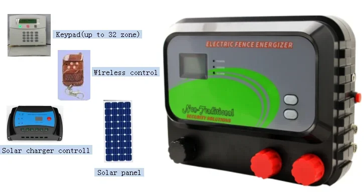 High quality waterproof 2 Joules electric fence security energizer with remote controller and supported by Siren,alarm, Keypad