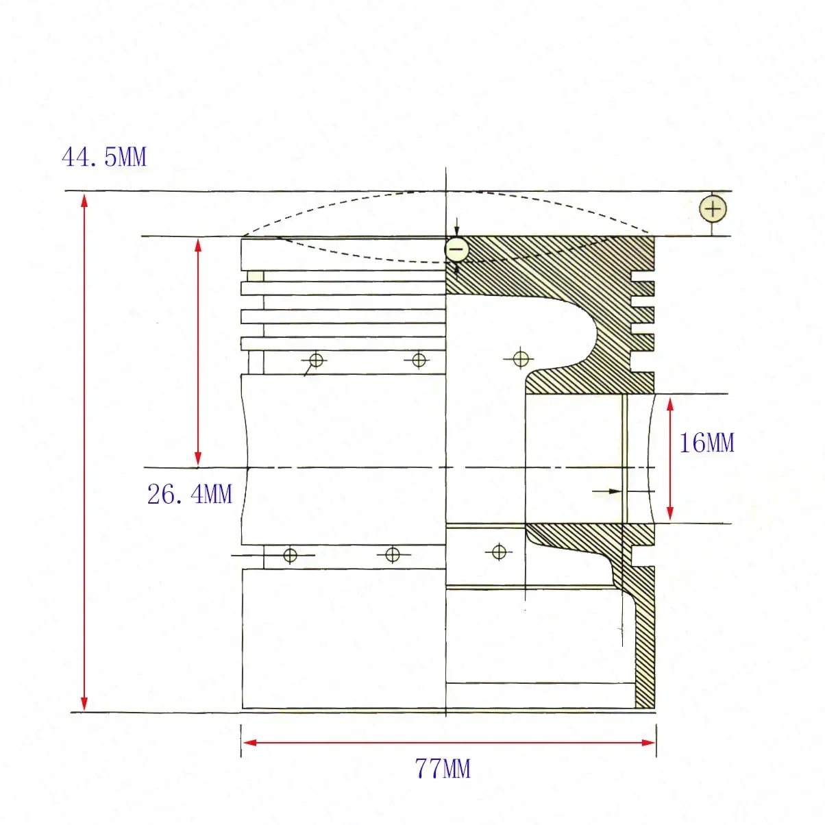 NC250 Piston 77mm 16mm 4 Valve 250 250CC Zongshen ZS177MM KAYO T6 BSE J5 xmotos Dirt Pit Bike