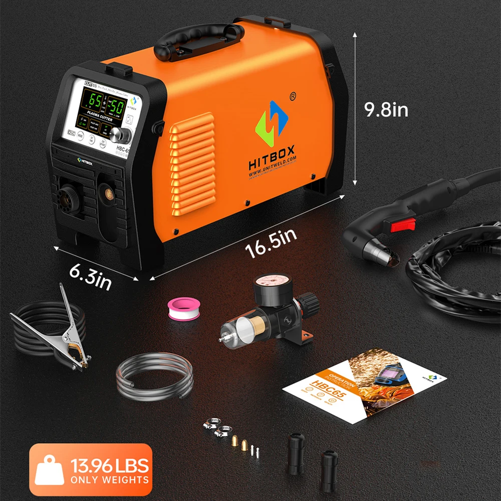 هيتبوكس HBC65 البلازما القاطع غير HF الطيار قوس LED شاشة ديجيتال قطع 1-25 مللي متر الفولاذ المقاوم للصدأ 65A قطع البلازما غير اللمس 2T/4T