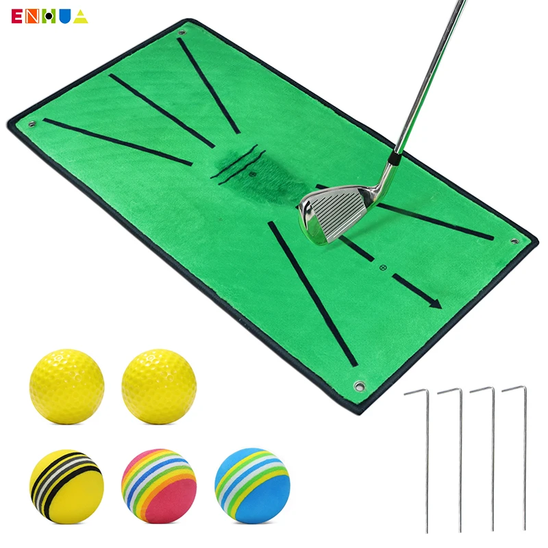 Golf Hitting Swing Mat, Clearly Shows Impact Traces, Portable Training Mats for Backyards Swing Detection Velvet, Rubber Back